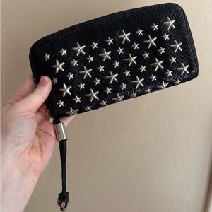 Jimmy Choo Black Star-Studded Wallet
